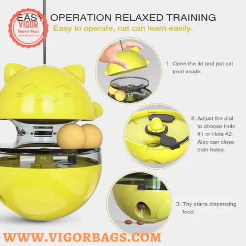 Turnable Balls Feeder Cats Toy IQ Training Leak Food Slow Feeder For Pet Cat - MOQ 10 Pcs