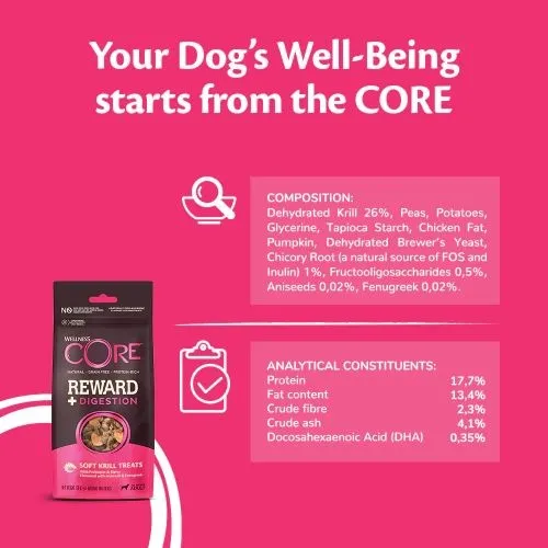 Wellness Core Reward  Digestion Dog Treats with Krill - 170g